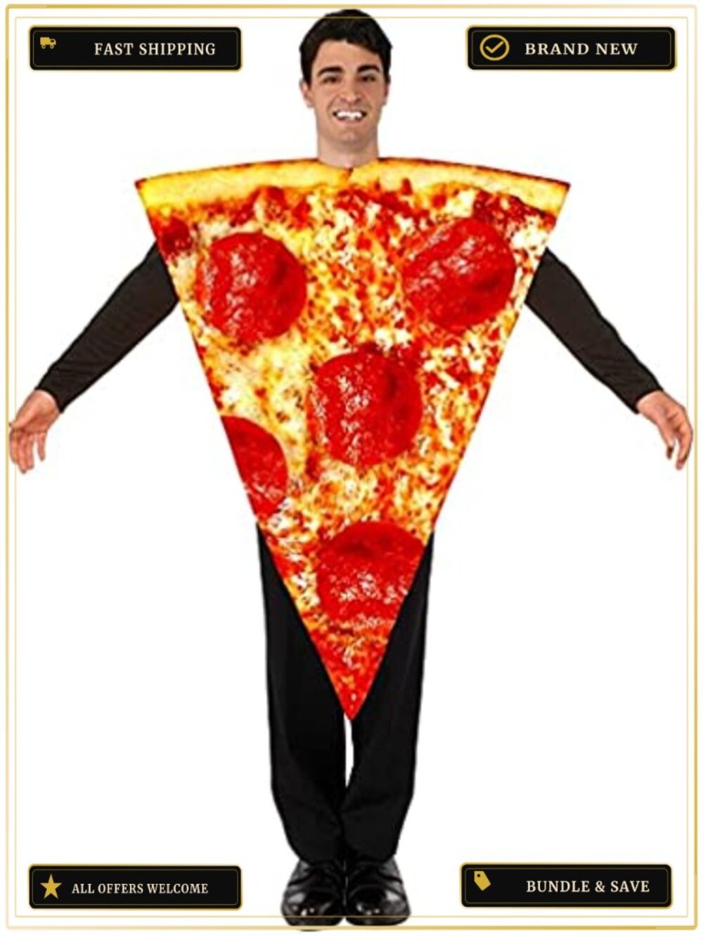 Adult Pizza Slice Costume Foam Tunic Unisex Standard Halloween Cosplay